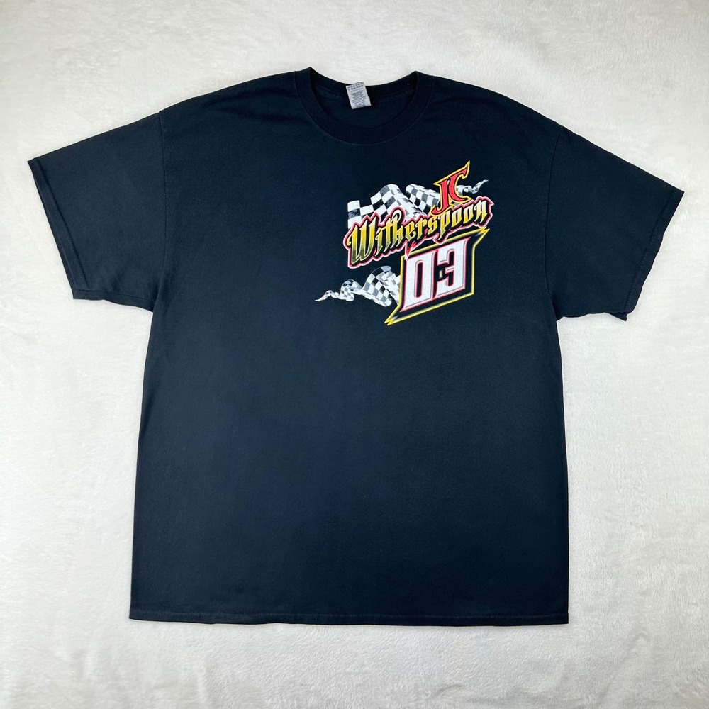 Gildan T-Shirt Mens DryBlend XL Black Racing JC Witherspoon 03 Graphic